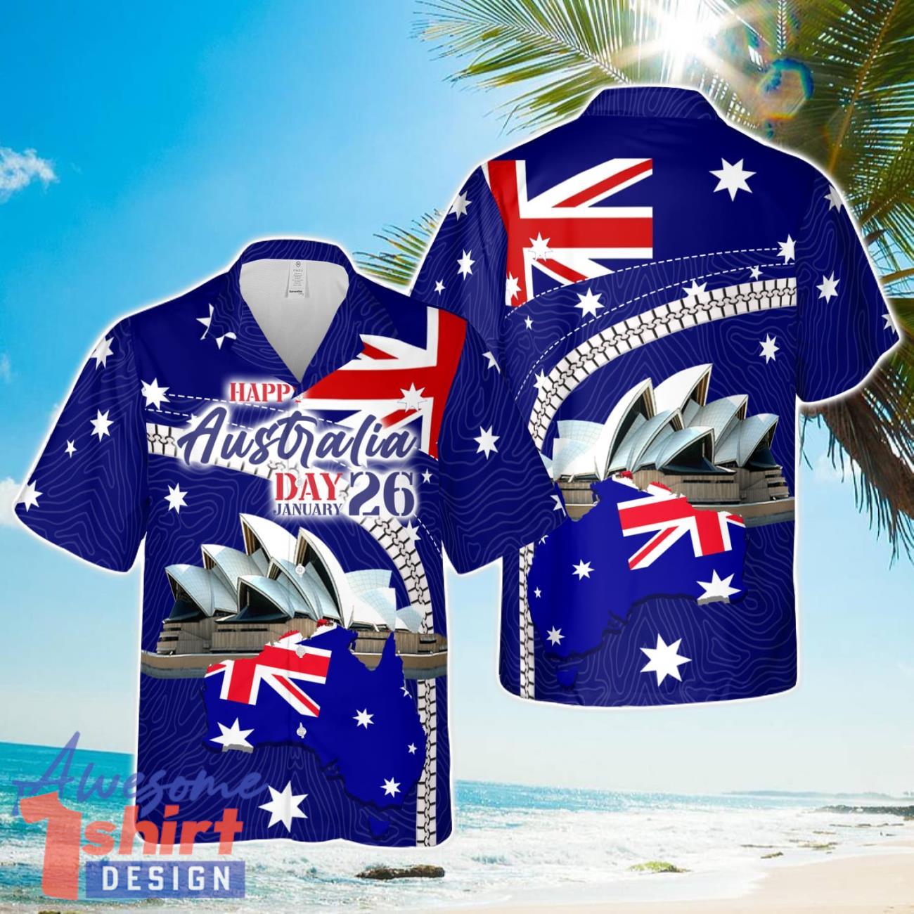 Happy Australia Day January 26 3D Beach Shirt Summer Hawaiian Shirt