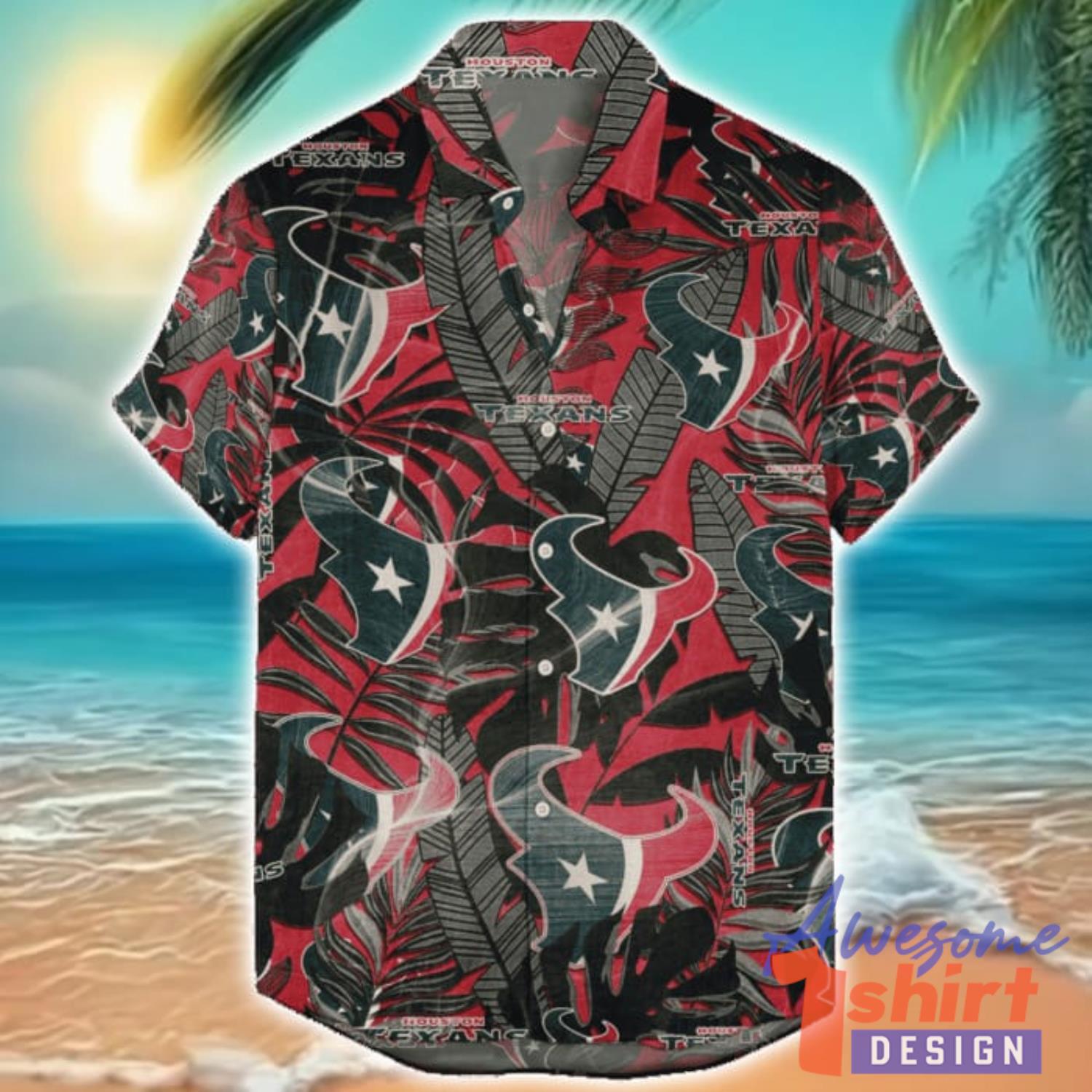 Houston Texans Hawaiian Retro Logo Revolutions NFL 2024 Hawaiian Shirt For Fans