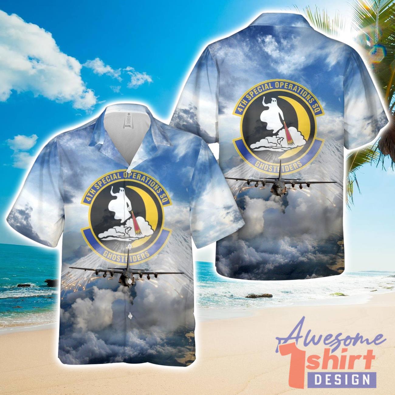 Hurlburt Field, Florida, US Air Force 4th Special Operations Squadron AC-130U ”Spooky” gunship 3D Hawaiian Shirt Beach Holiday Gift