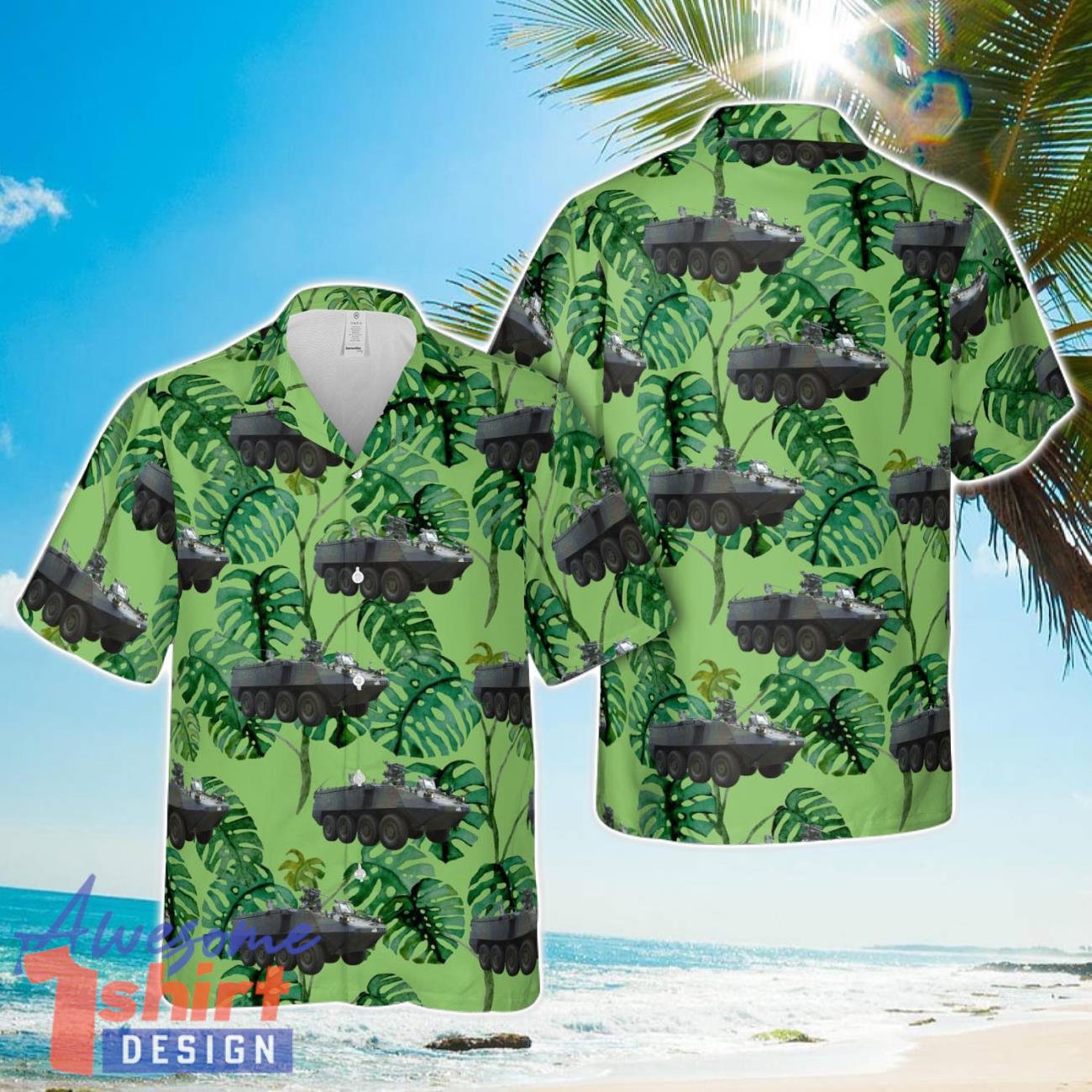 Irish Army Mowag APC (Armoured Personnel Carrier) 3D Beach Shirt Summer Hawaiian Shirt