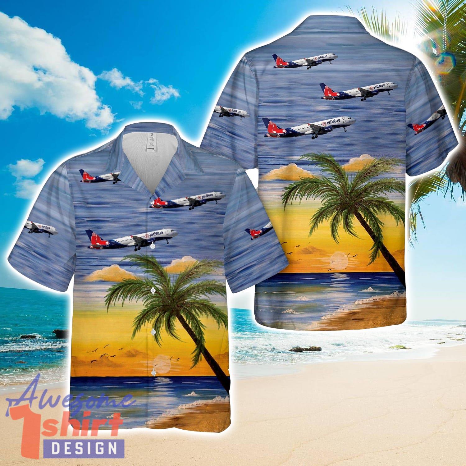 JetBlue Airways Blue Monster Hawaiian Shirt Beach Holiday