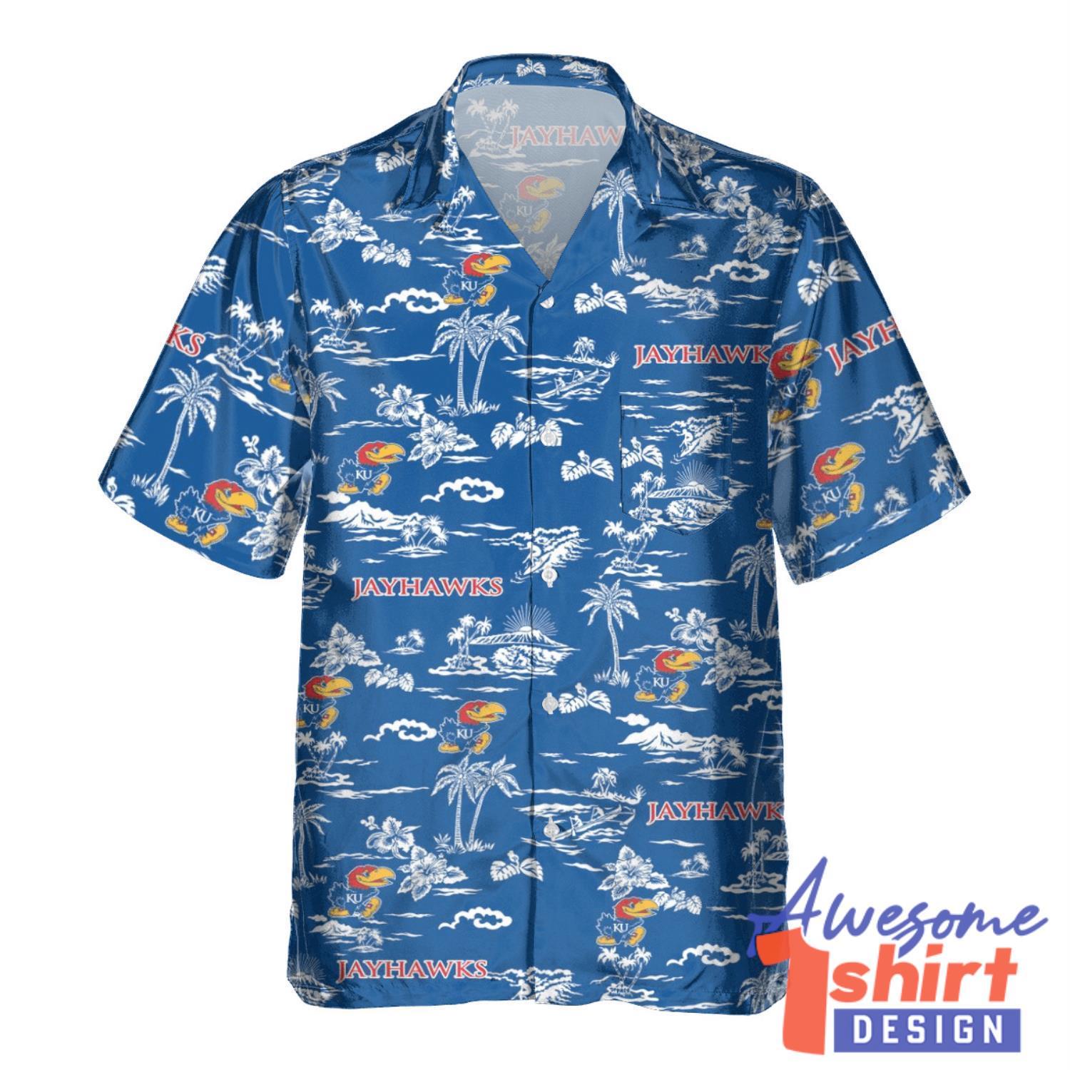 Kansas Jayhawks Tropical  Beach Summer Shirt Team Hawaiian Shirt