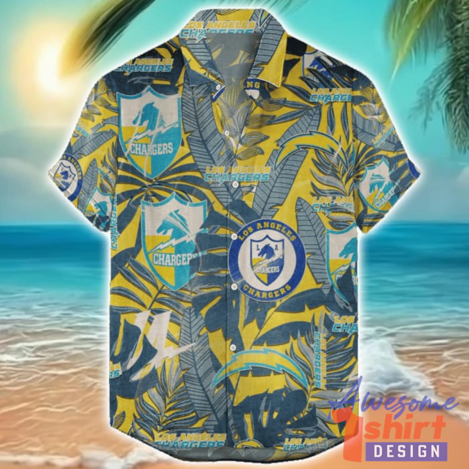 Los Angeles Chargers Hawaiian Retro Logo Revolutions NFL 2024 Hawaiian Shirt For Fans