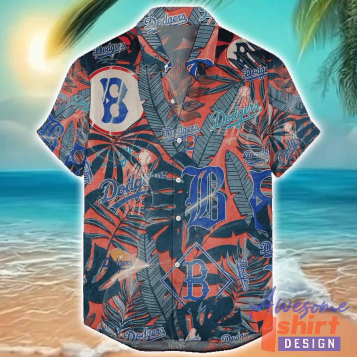 Los Angeles Dodgers Retro Logo Hawaiian Shirt Limited For Fans Summer Gift