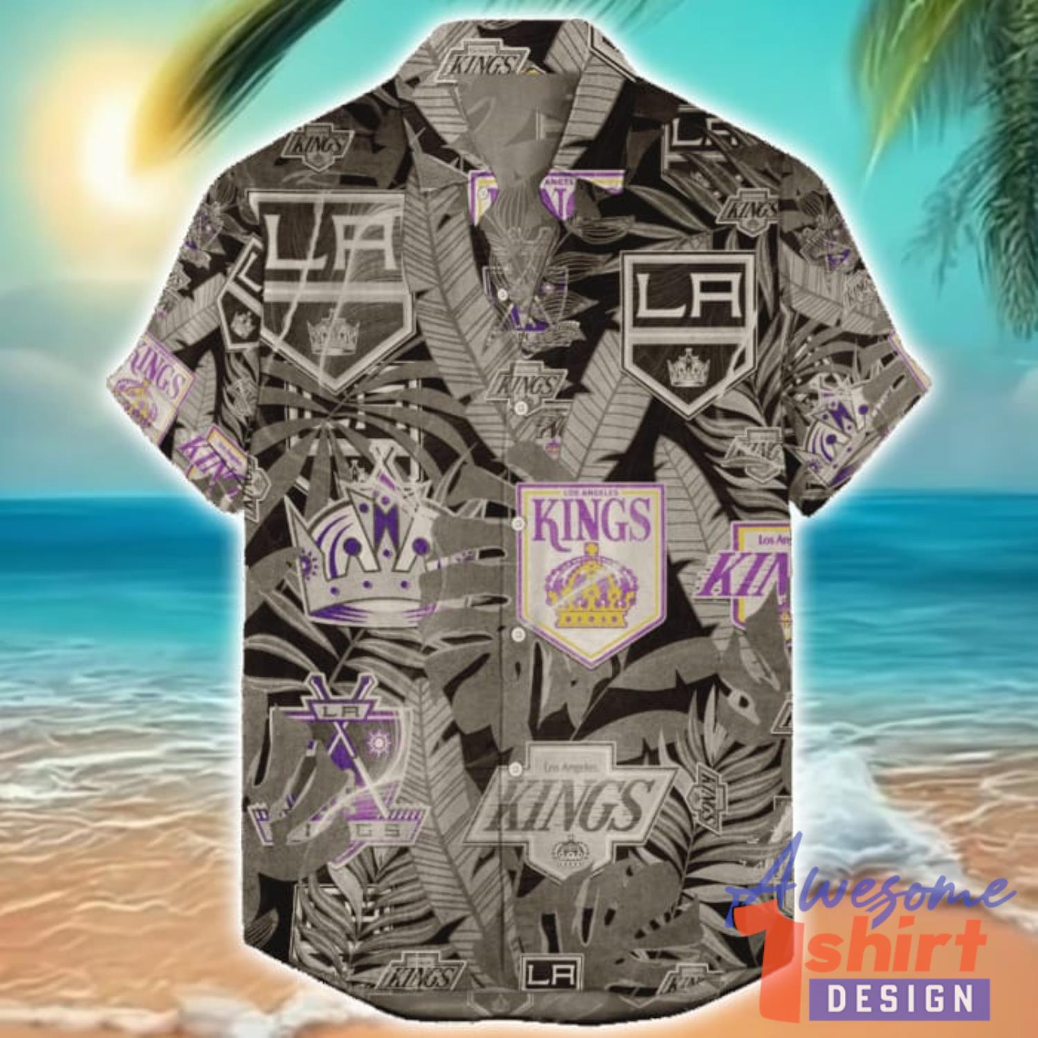 Los Angeles Kings Hawaiian Retro Logo Revolution NHL 2024 Hawaiian Shirt For Fans