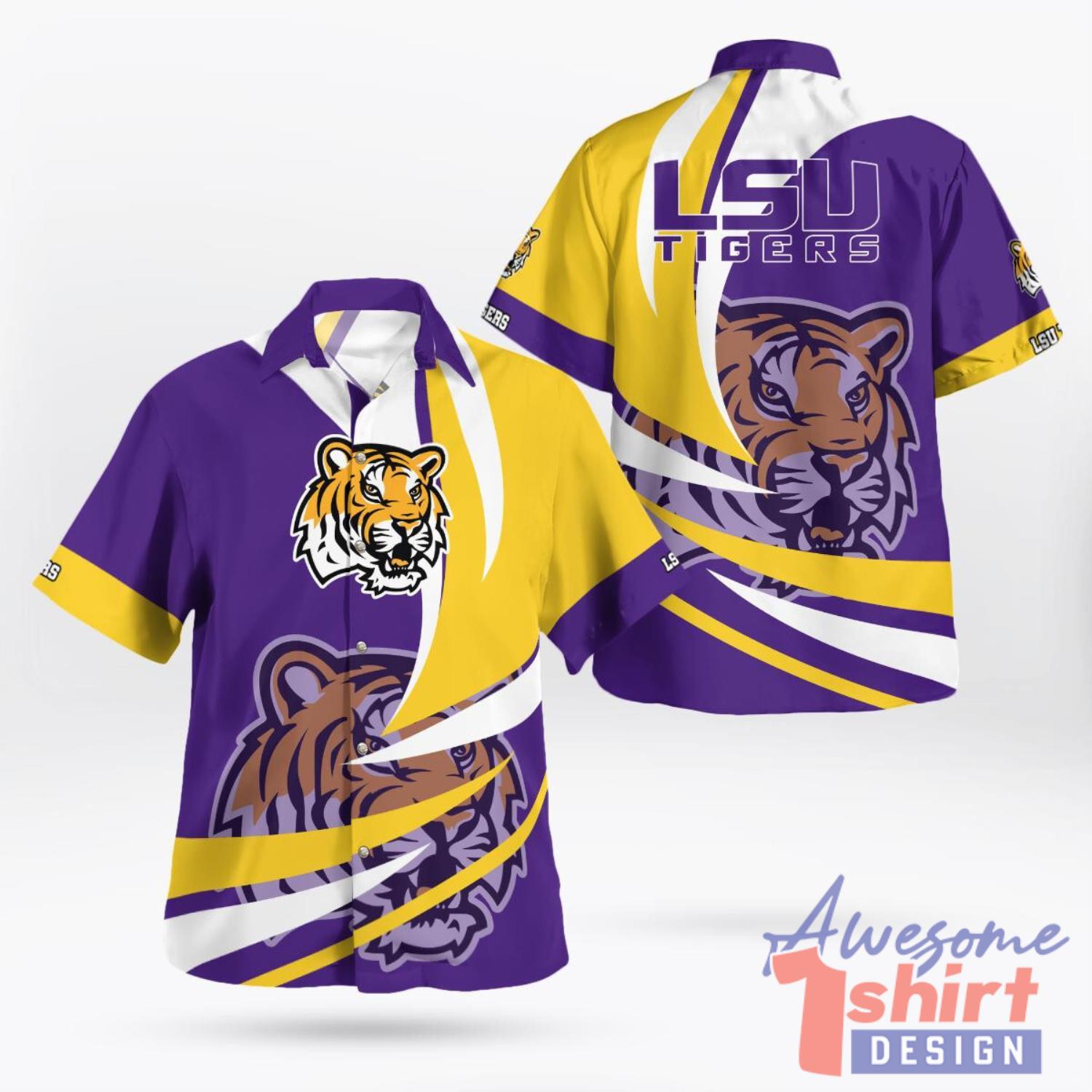 LSU Tigers Logo Team Hawaiian Shirt Sport Team Beach Shirt