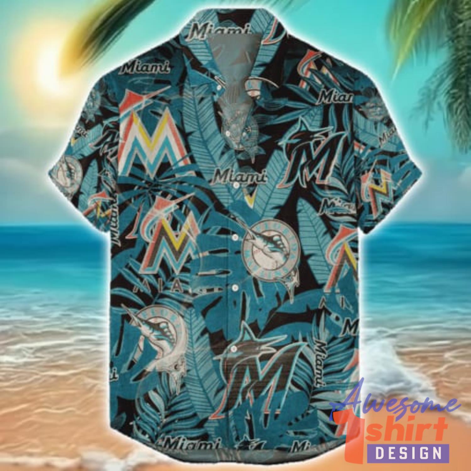 Miami Marlins Retro Logo Hawaiian Shirt Limited For Fans Summer Gift