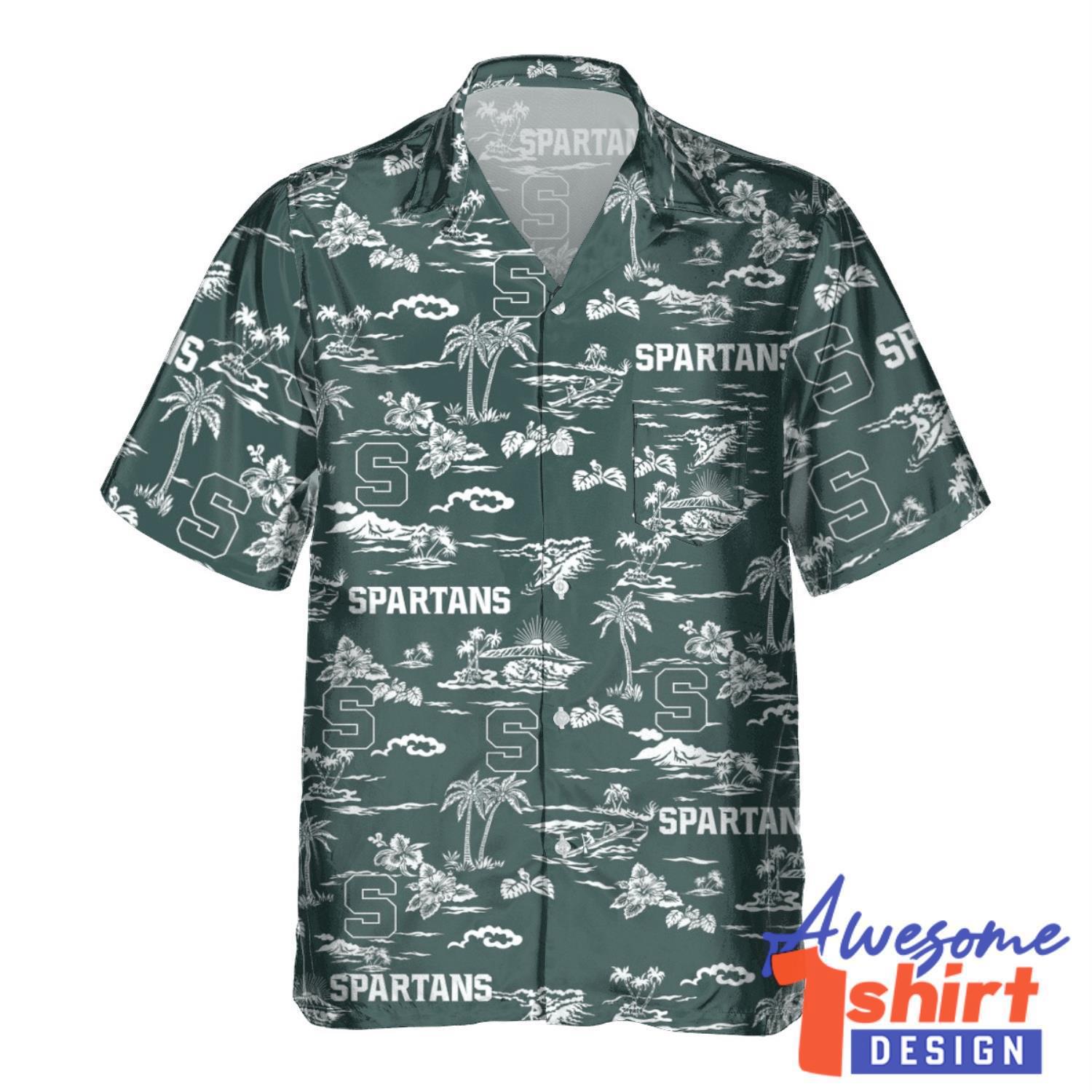 Michigan State Spartans Tropical  Beach Summer Shirt Team Hawaiian Shirt