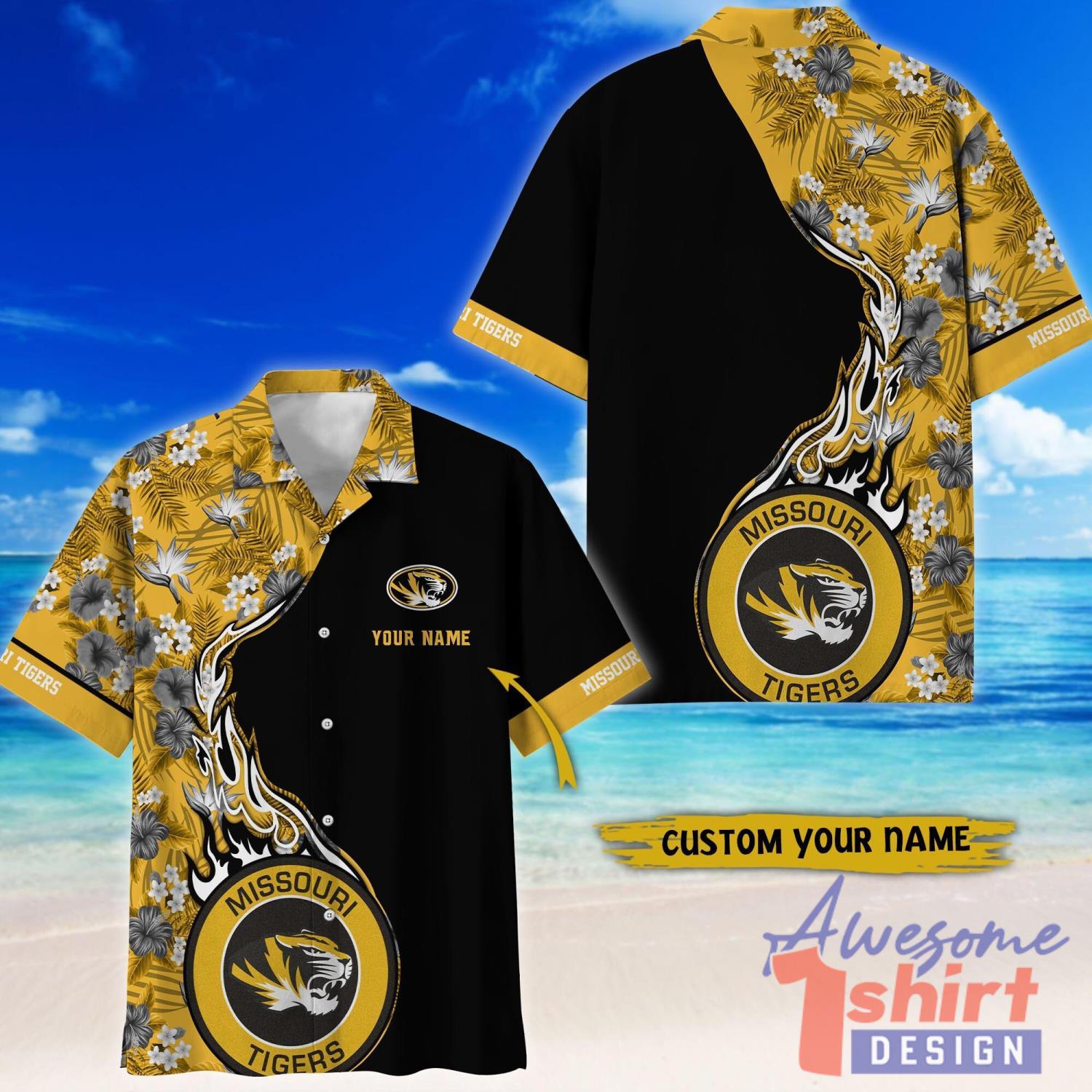 Missouri Tigers Tropical Style Fireball Custom Name Hawaiian Shirt