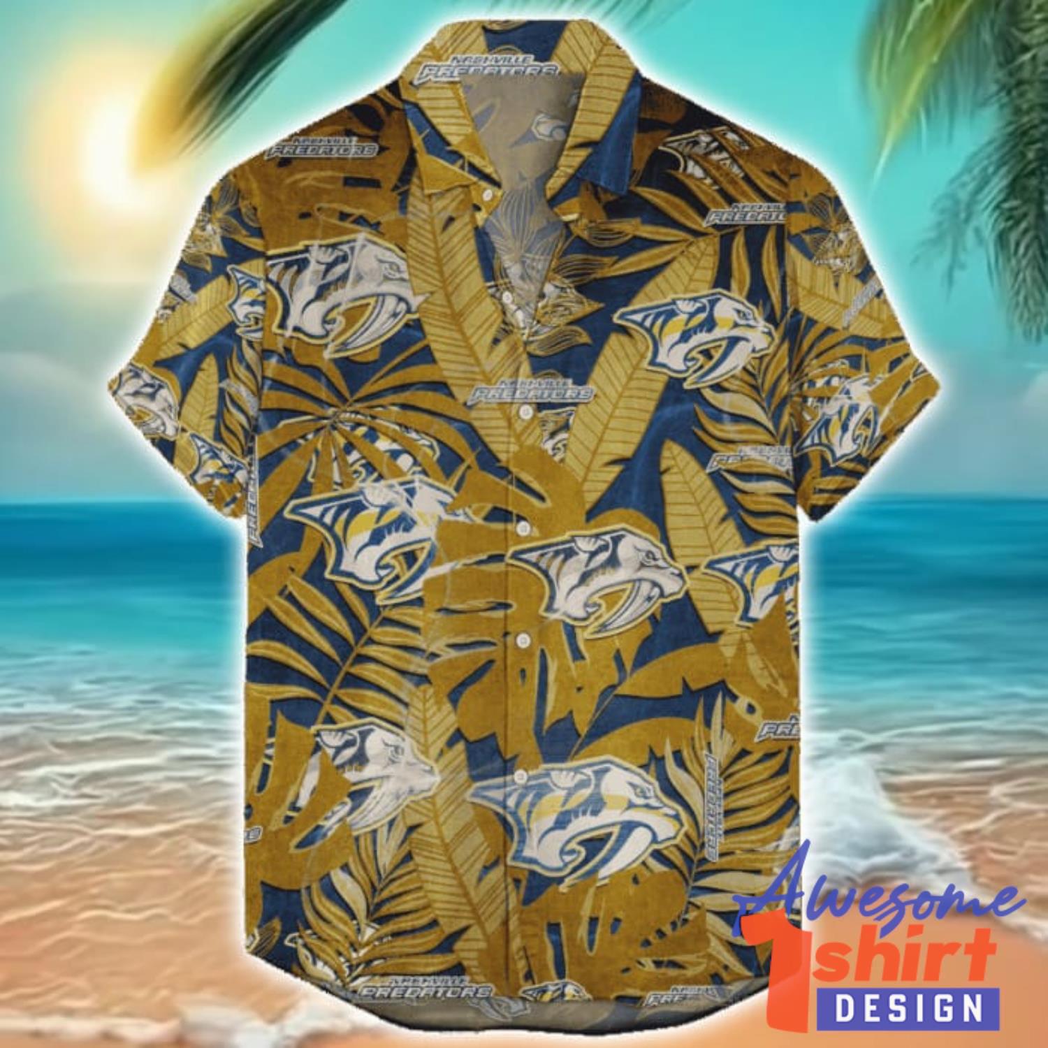 Nashville Predators Hawaiian Retro Logo Revolution NHL 2024 Hawaiian Shirt For Fans