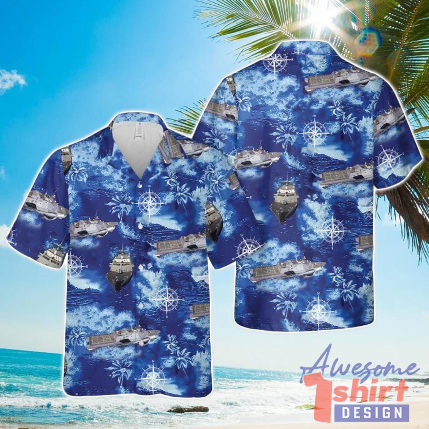 Navy USS (LCS-1) 3D Hawaiian Shirt Happy Summer Gift