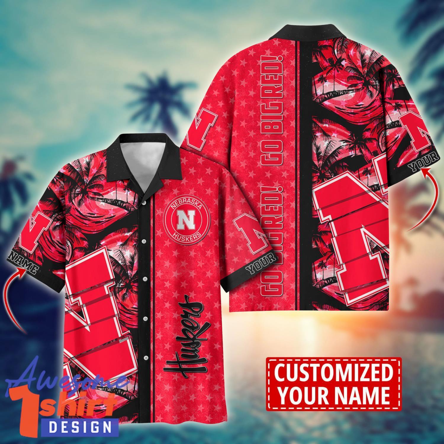 Nebraska Cornhuskers Personalized Name Tropical Hawaiian Shirt Holiday Summer Gift