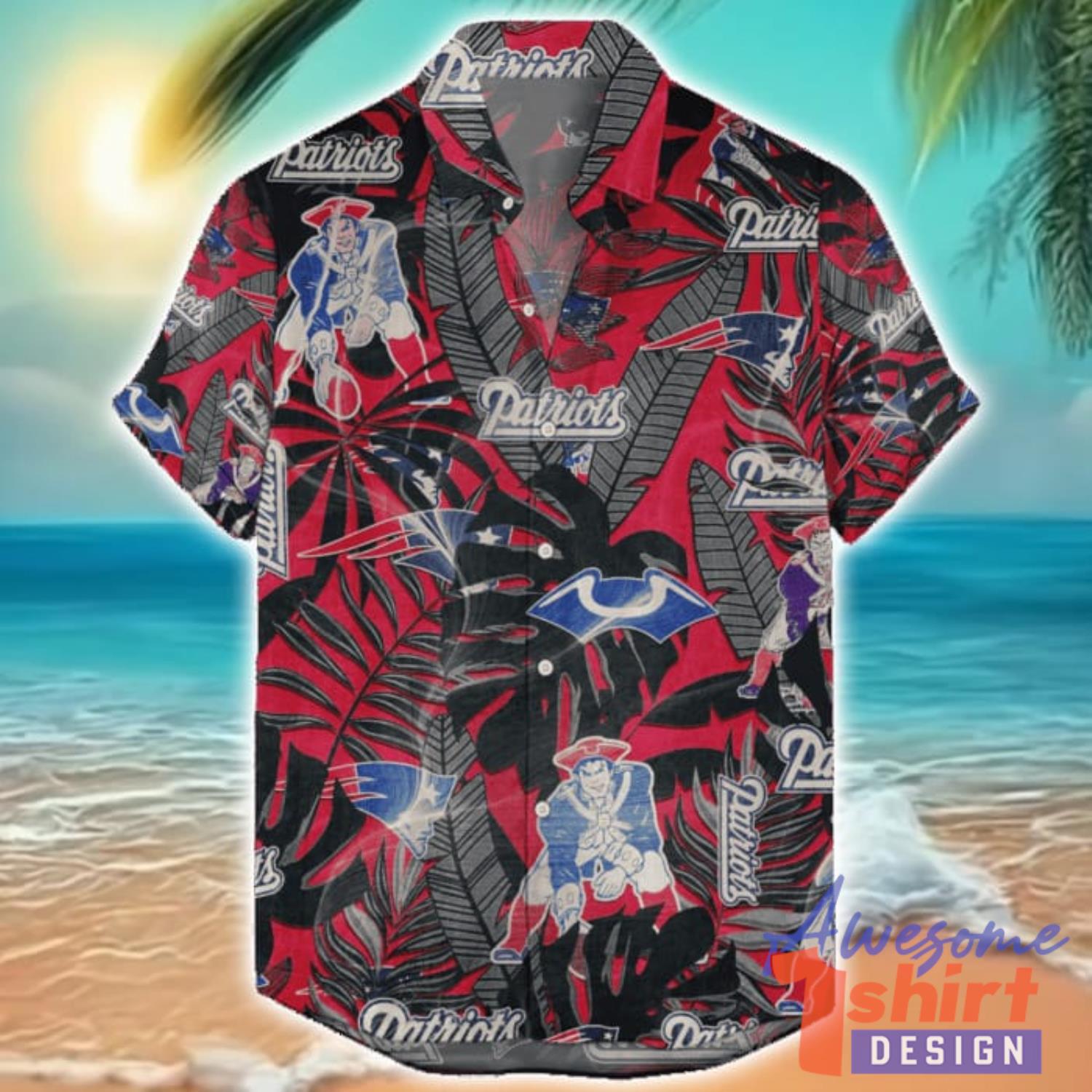 New England Patriots Hawaiian Retro Logo Revolutions NFL 2024 Hawaiian Shirt For Fans