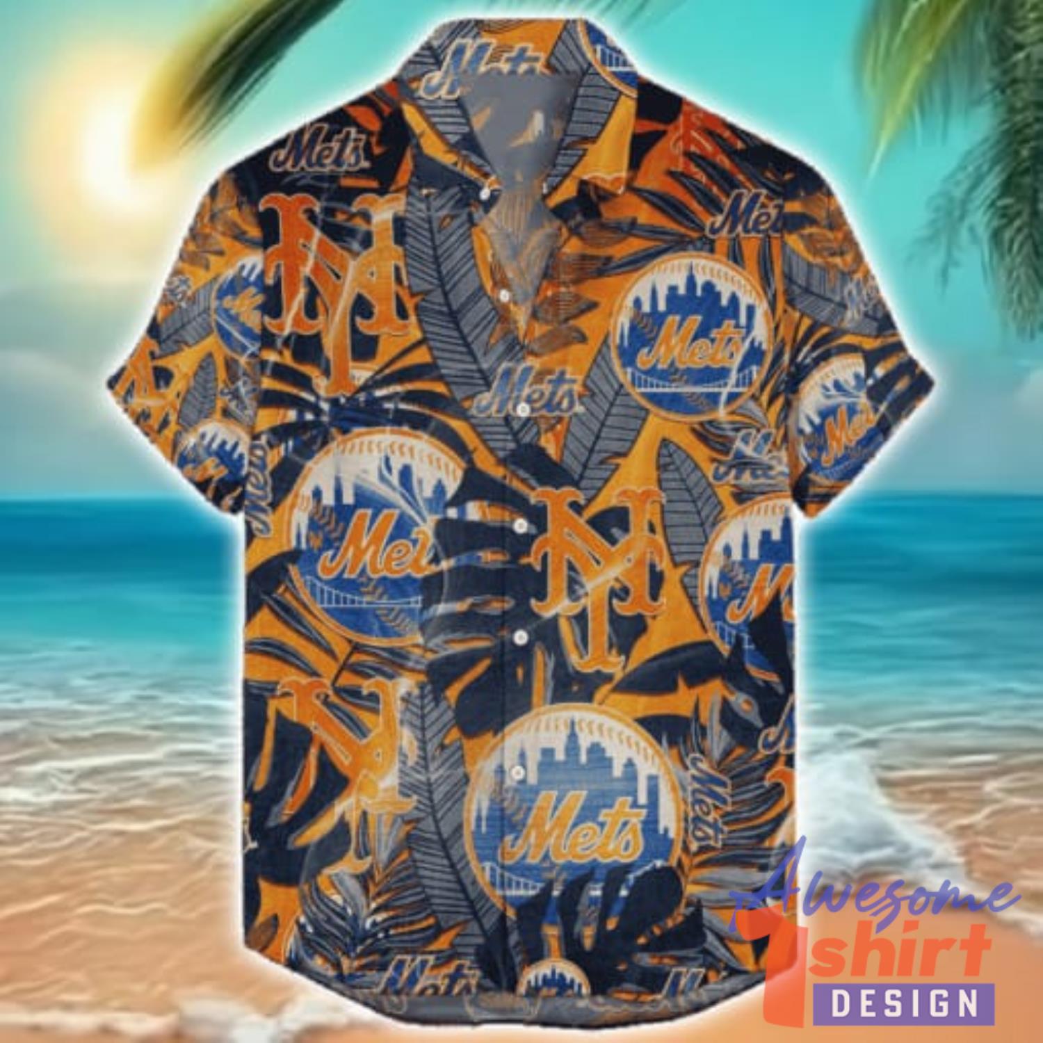 New York Mets Retro Logo Hawaiian Shirt Limited For Fans Summer Gift