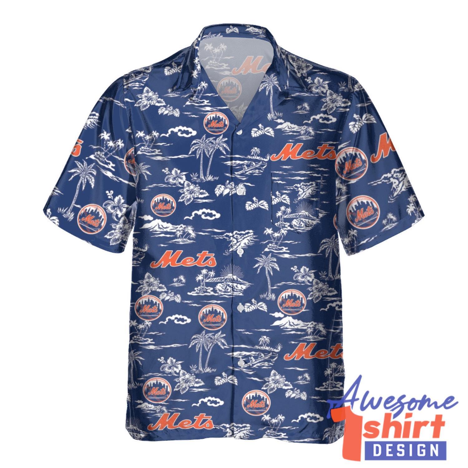 New York Mets Tropical  Beach Summer Shirt Team Hawaiian Shirt