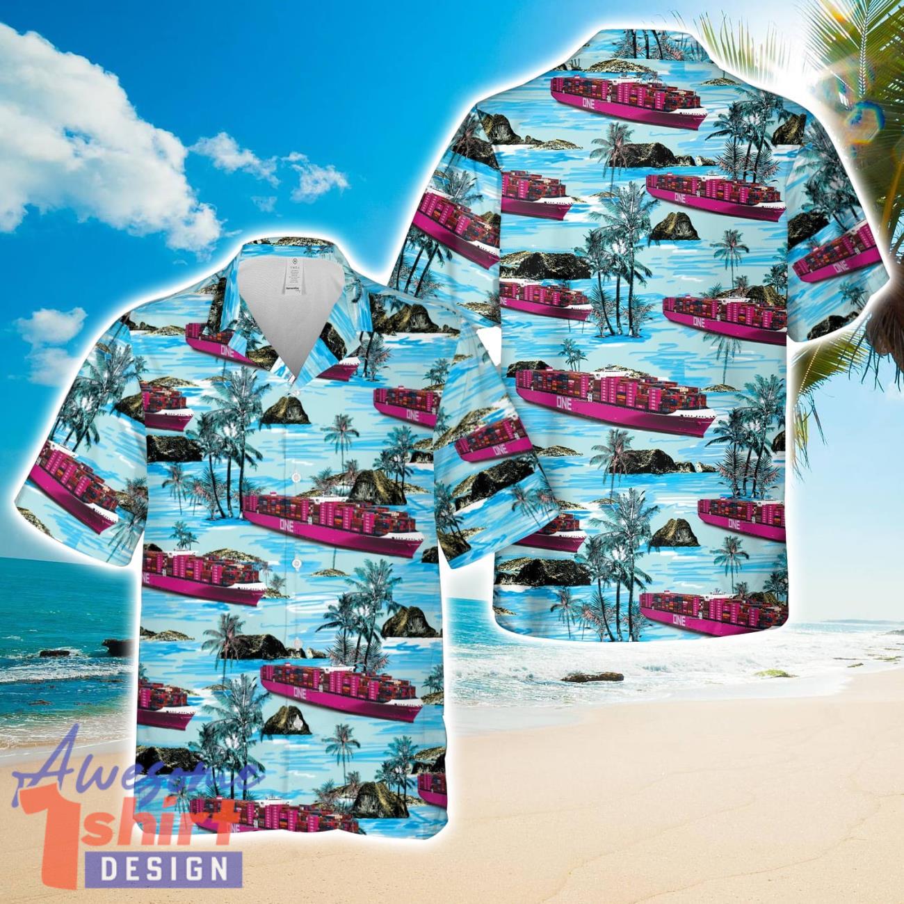 ONE Ship 3D Beach Shirt Summer Hawaiian Shirt