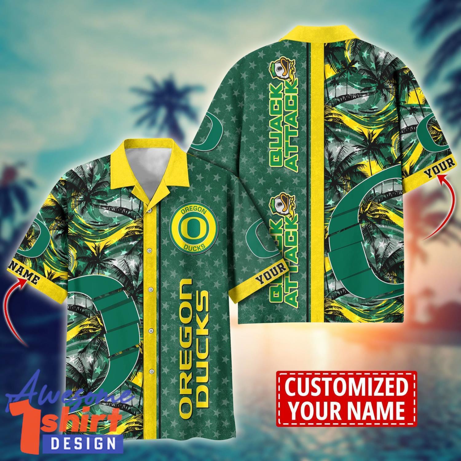 Oregon Ducks Personalized Name Tropical Hawaiian Shirt Holiday Summer Gift