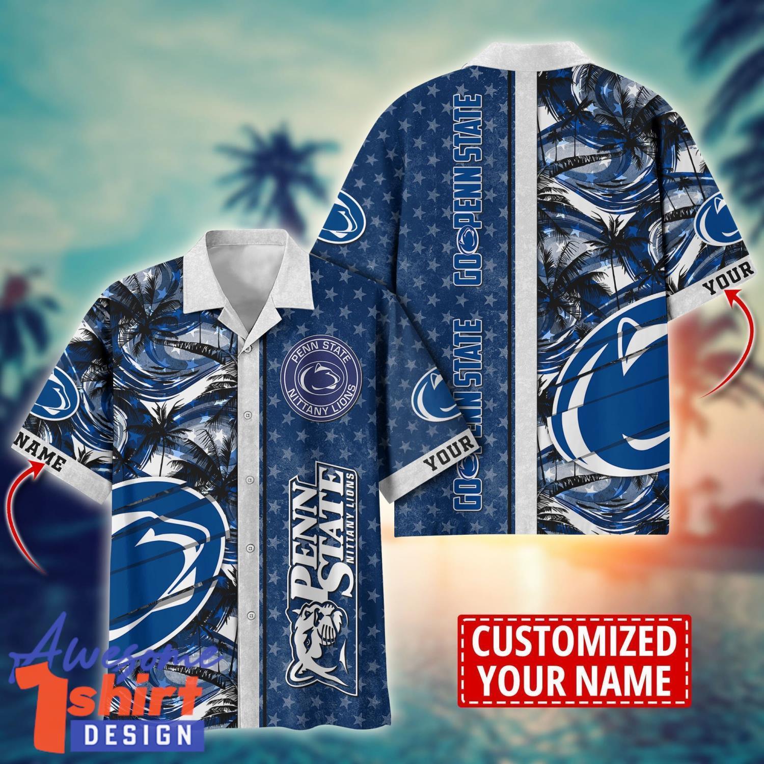 Penn State Nittany Lions Personalized Name Tropical Hawaiian Shirt Holiday Summer Gift