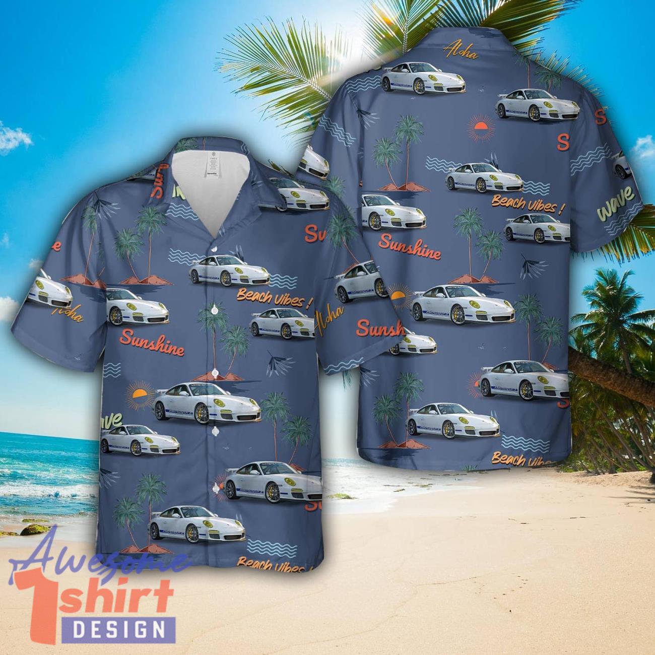 Porsche 997 GT3 AOP Hawaiian Shirt Summer Holiday Gift