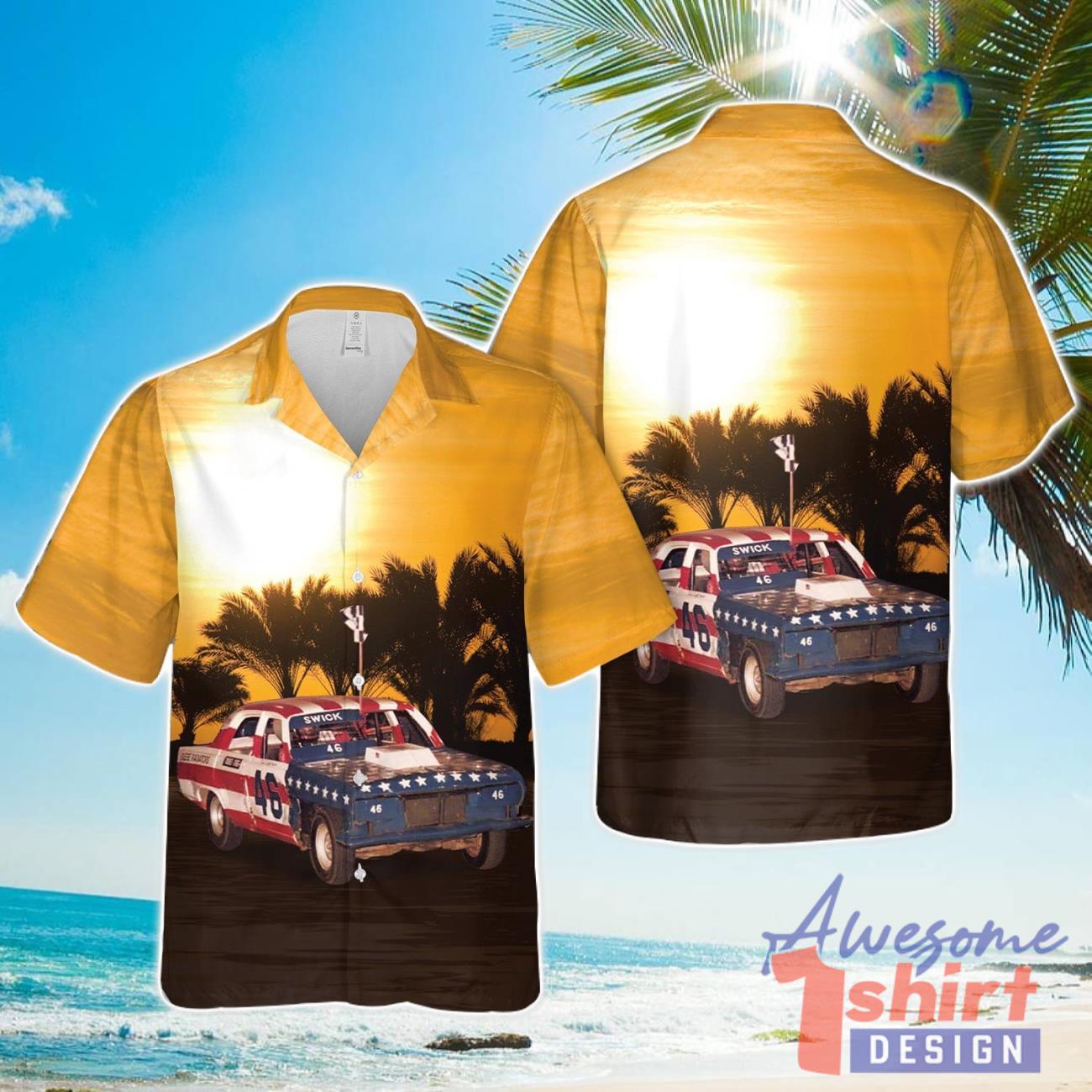 Racing Car 3D Hawaiian Shirt Beach Holiday Gift