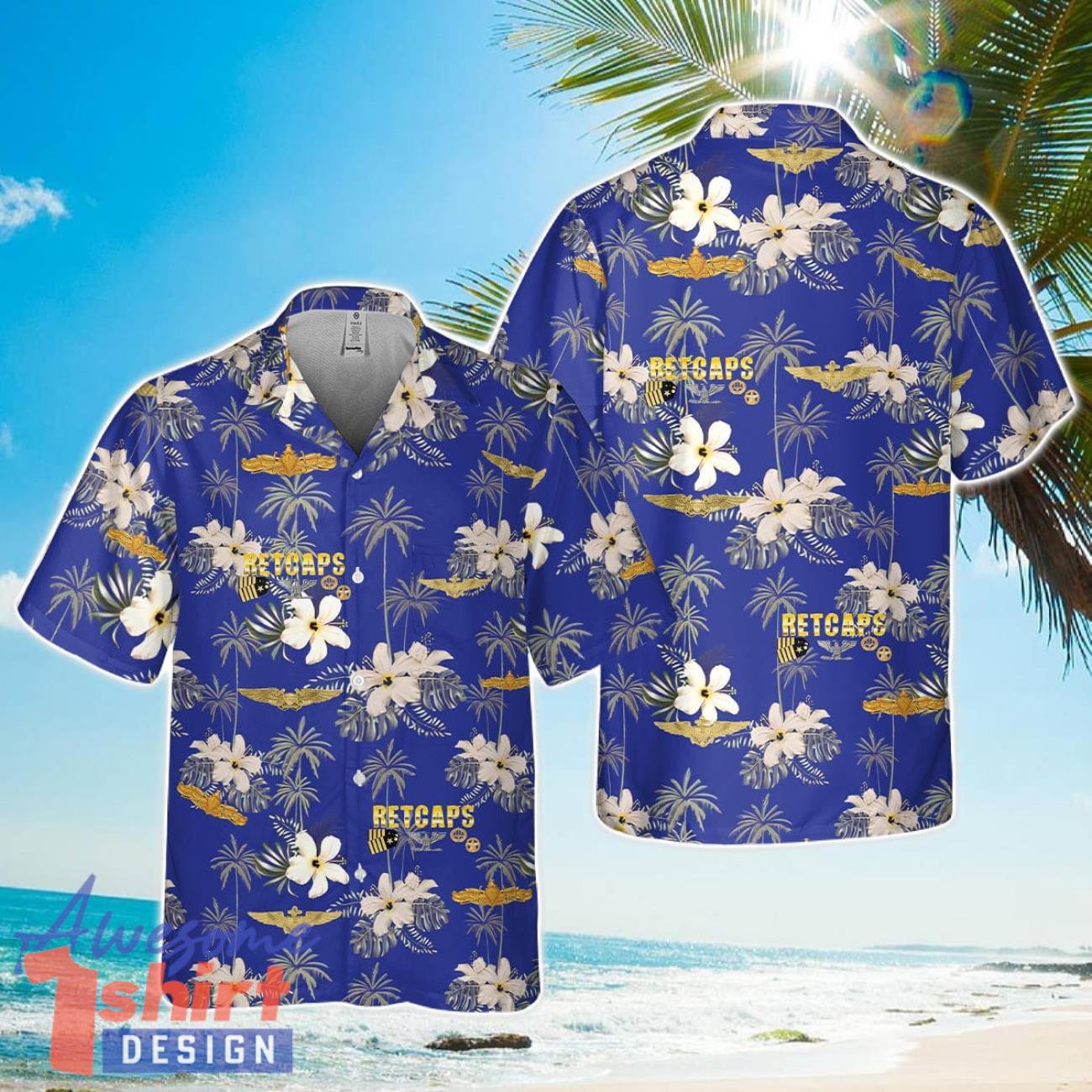 RETCAPS Pocket Hawaiian Shirt 3D Printed Beach Lover Gift