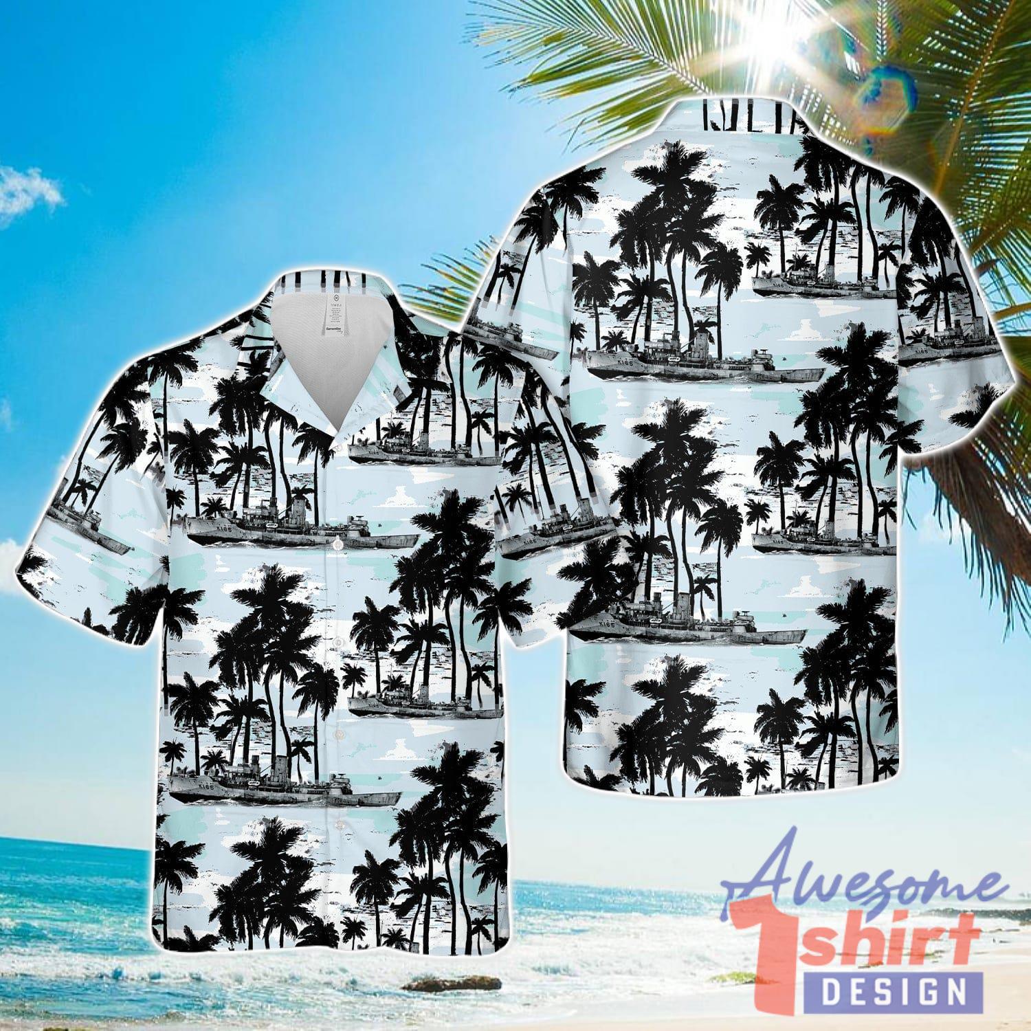 Royal Canadian Navy HMCS Battleford K165 Flower-class corvettes In WWII 3D Hawaiian Shirt Happy Summer Gift