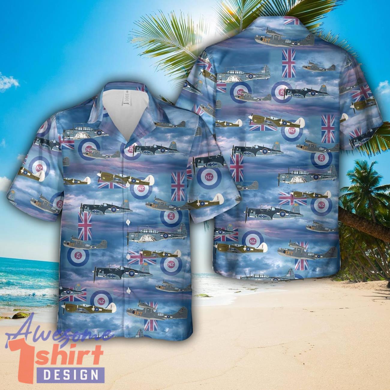 Royal New Zealand Air Force in World War II AOP Hawaiian Shirt Summer Holiday Gift