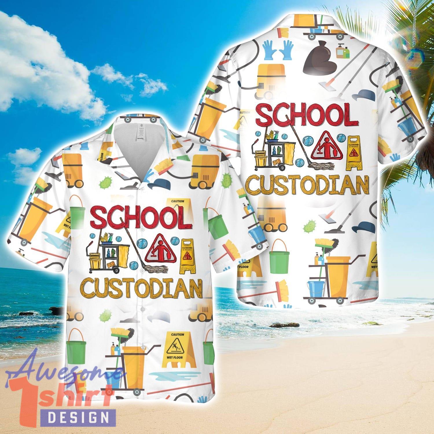 School custodian Hawaiian Shirt Beach Holiday