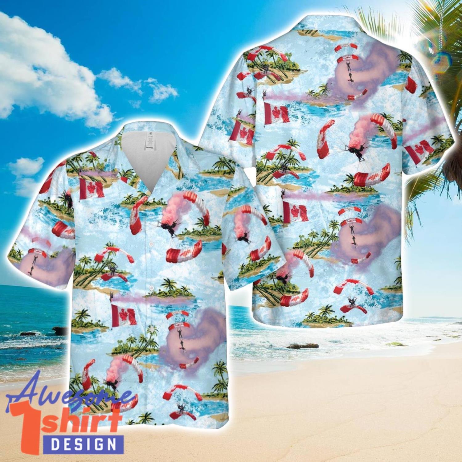 SkyHawks Parachute Team Hawaiian Shirt 3D Printed Beach Lover Gift