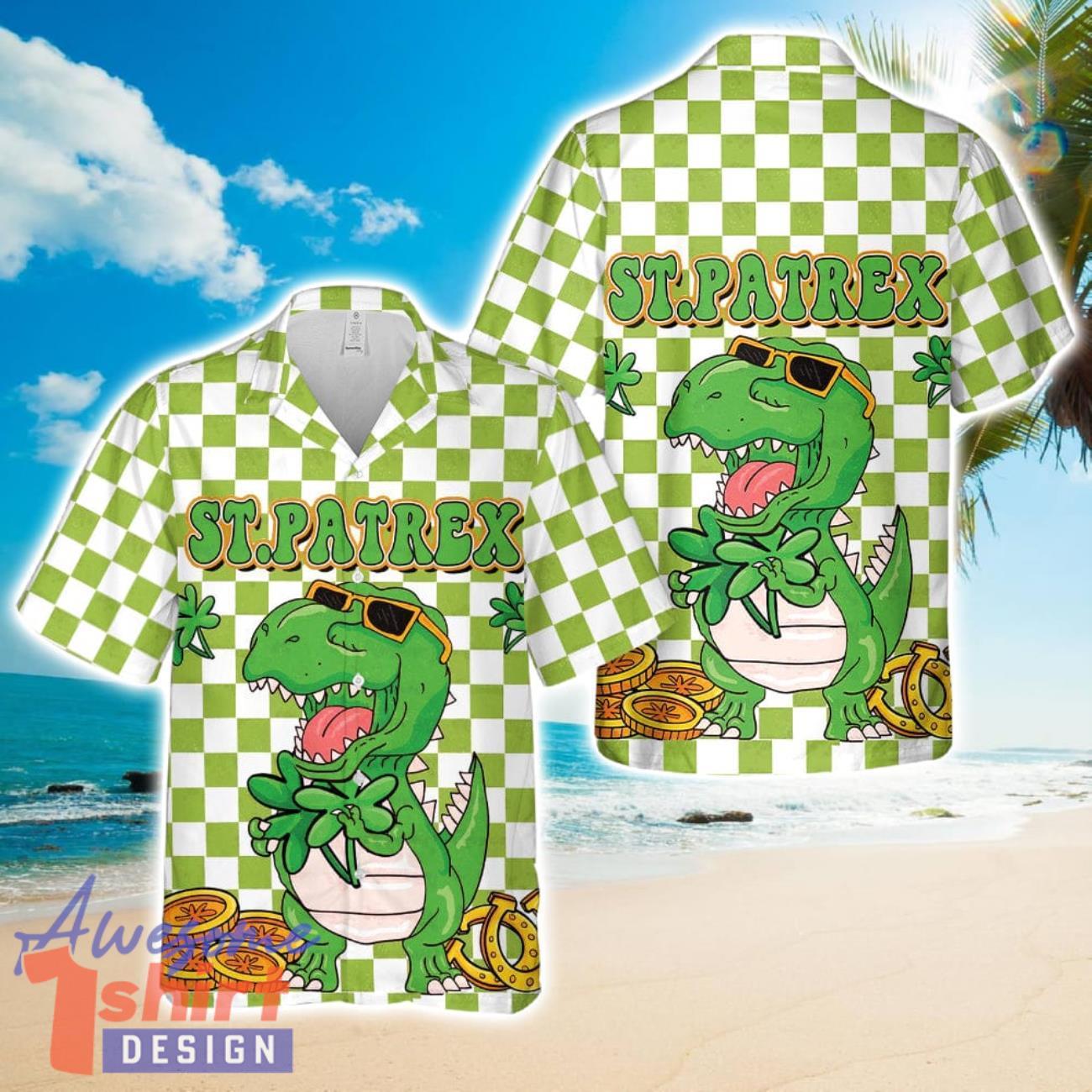 St Patrex Funny St. Patrick’s Day Hawaiian Shirt Beach Shirt For Men Women