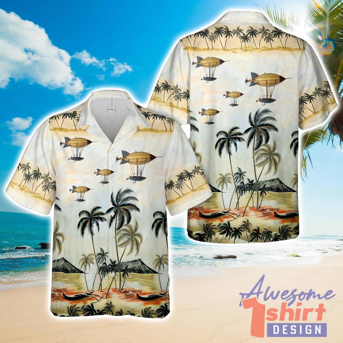 Steampunk Airship Hawaiian Shirt Unisex For Men And Women