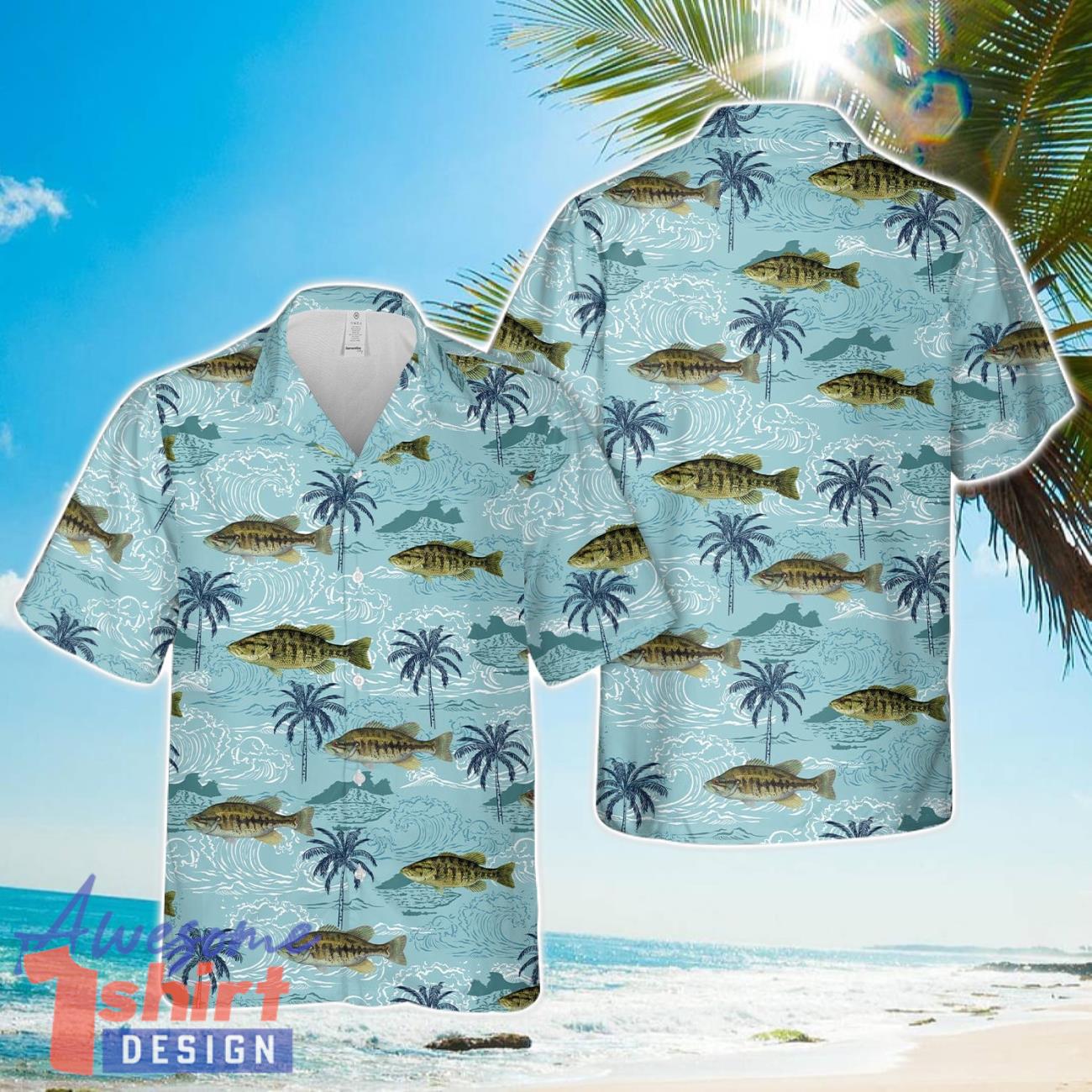 Suwannee bass Fishing 3D Beach Shirt Summer Hawaiian Shirt