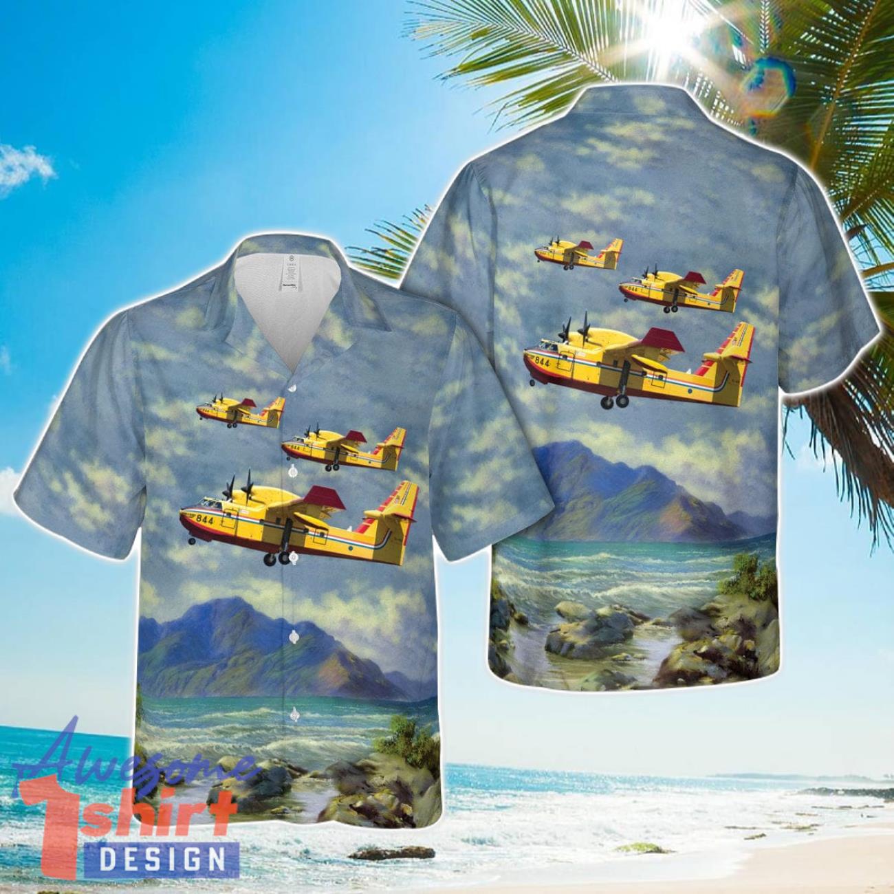 Croatian Air Force Canadair CL-415  AOP Hawaiian Shirt Beach Gift