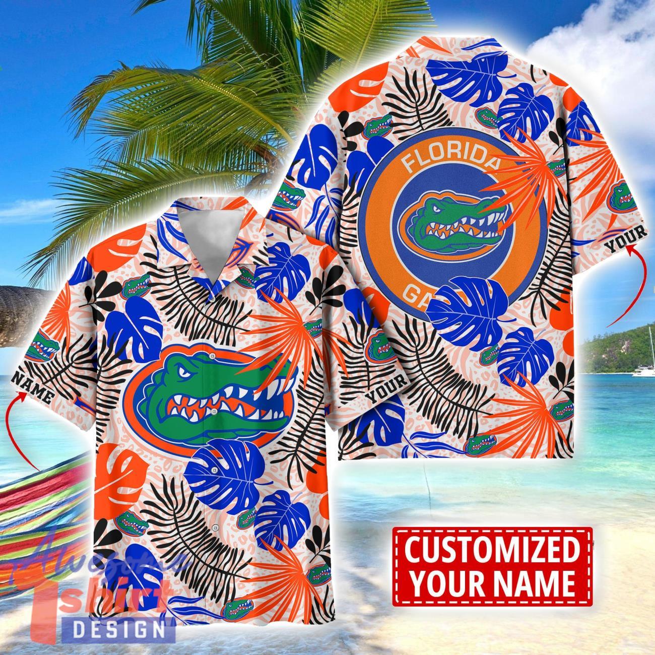 Florida Gators Aloha Hawaiian Shirt Custom Name Summer Gift Holiday Team Shirt