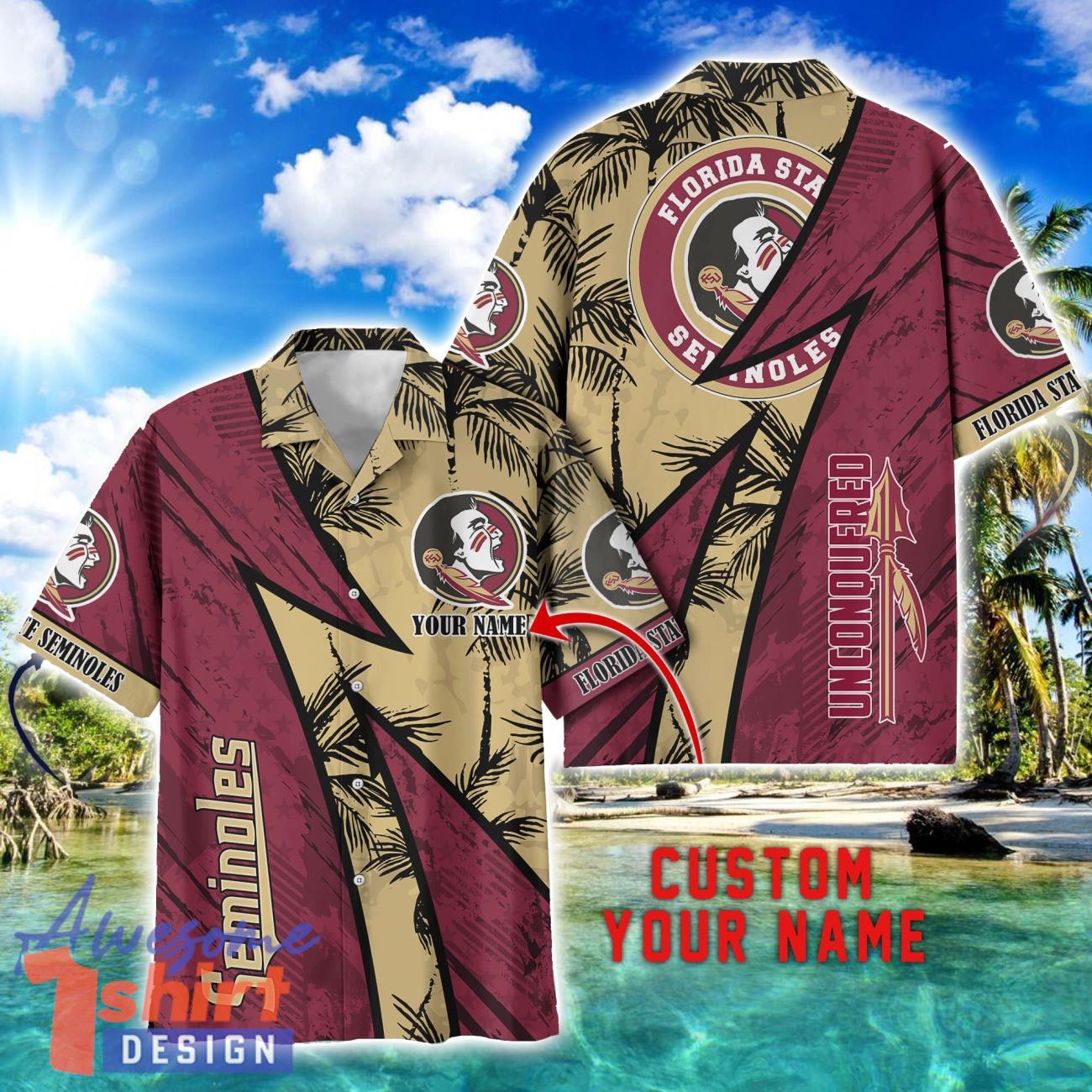 Florida State Seminoles AOP Hawaiian Shirt Beach Summer Shirt Personalized Name For fans