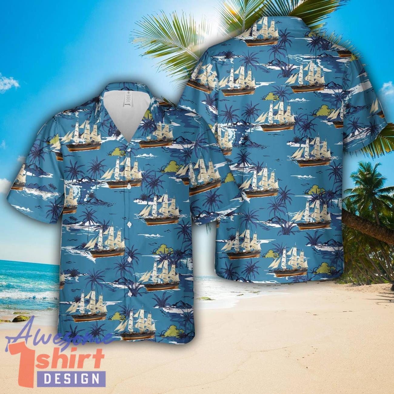 Flying Cloud clipper ship Hawaiian Shirt 3D Printed Button Shirt