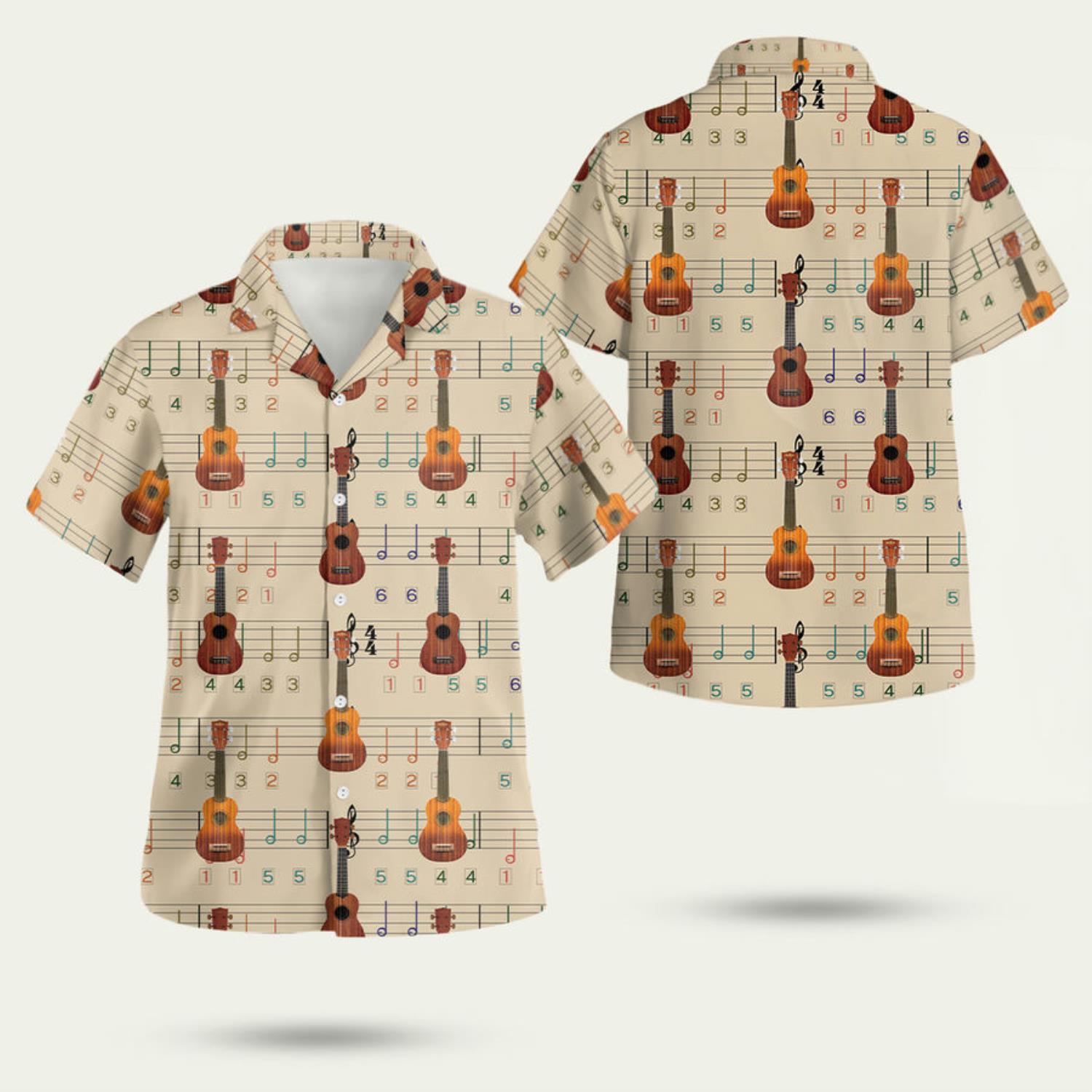 For Ukulele Lover 3D Hawaiian Shirt Summer Style Gift