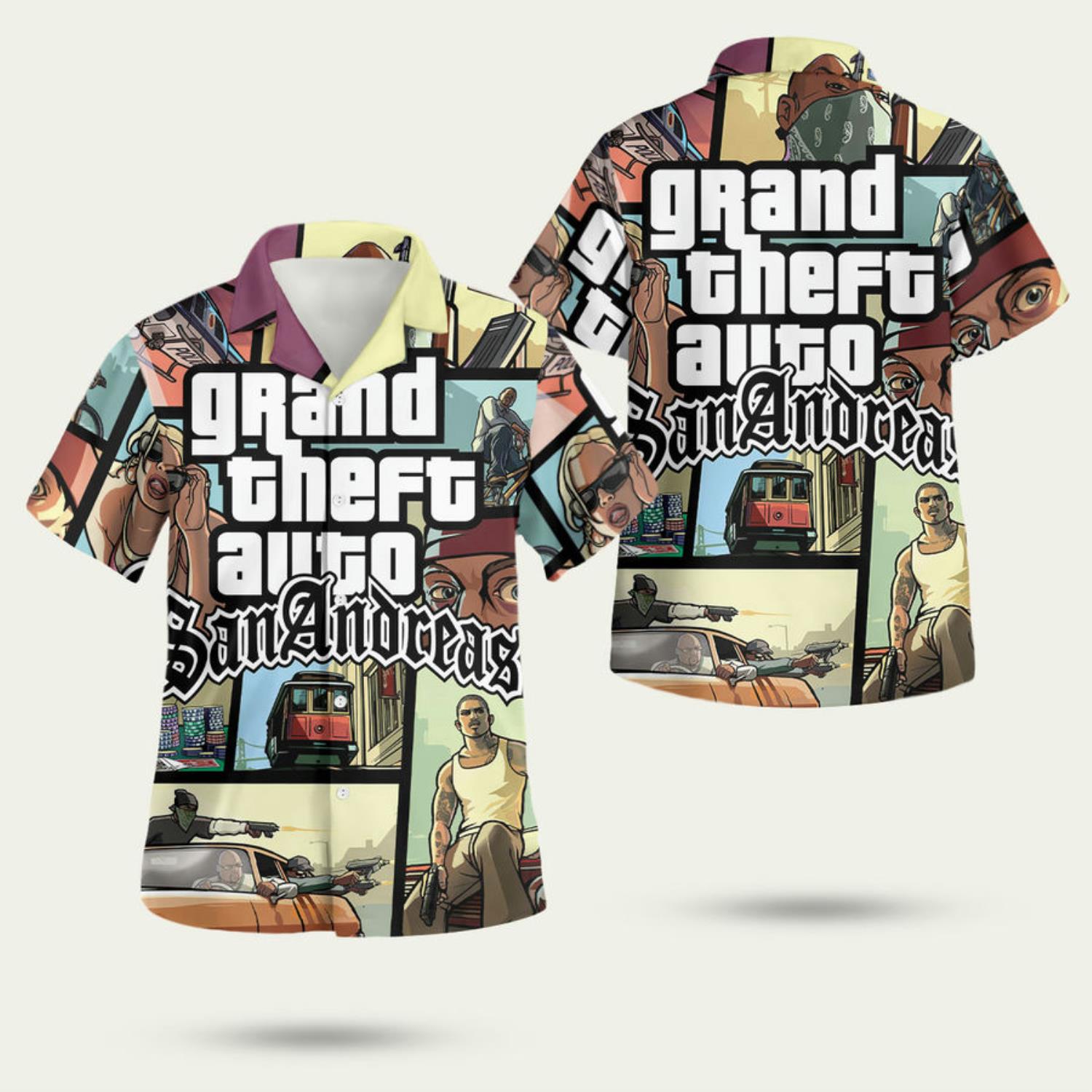 Grand Theft Auto Sananorea 3D Hawaiian Shirt Summer Style Gift