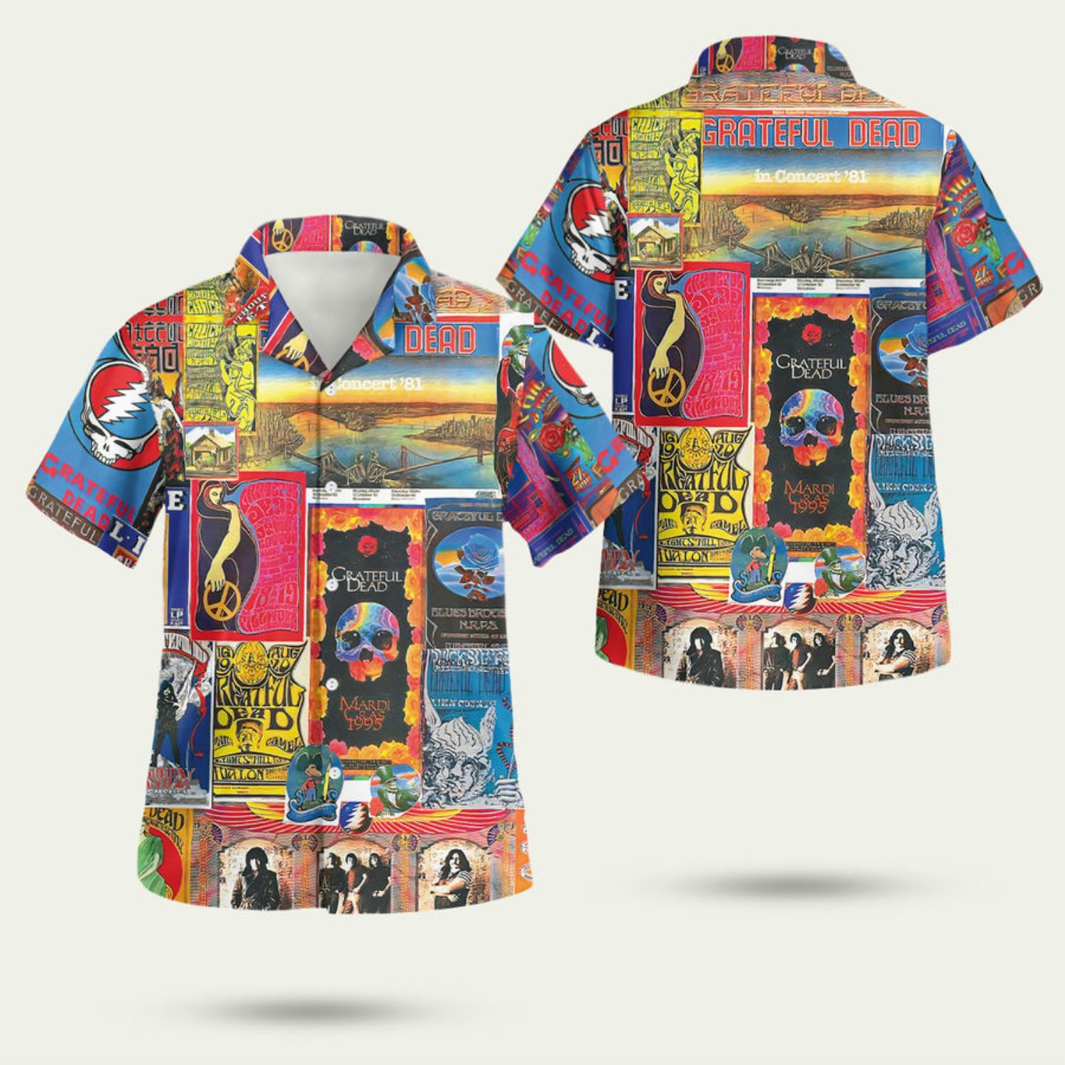 Grateful Dead Band2 3D Hawaiian Shirt Summer Style Gift