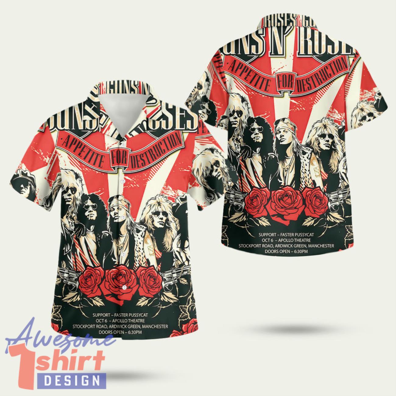 Guns Nroses 3D Hawaiian Shirt Summer Style Gift