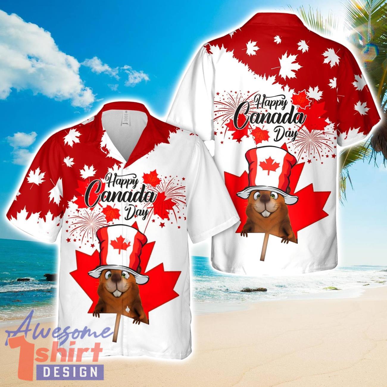 Happy Canada Day Beaver  Aloha 3D Hawaiian Shirt