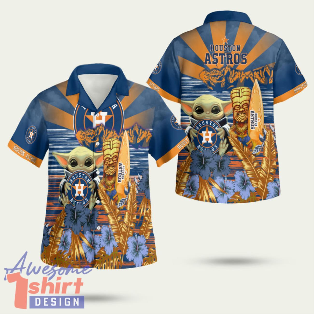 Houston Astros Baby Yoda 3D Hawaiian Shirt Summer Style Gift