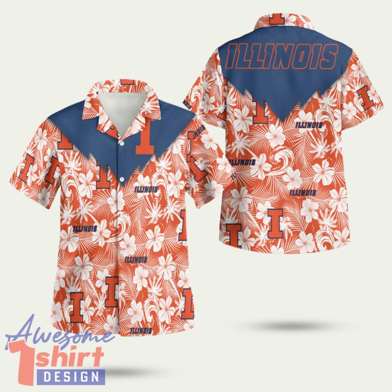 Illinois Fighting Illini 3D Hawaiian Shirt Summer Style Gift