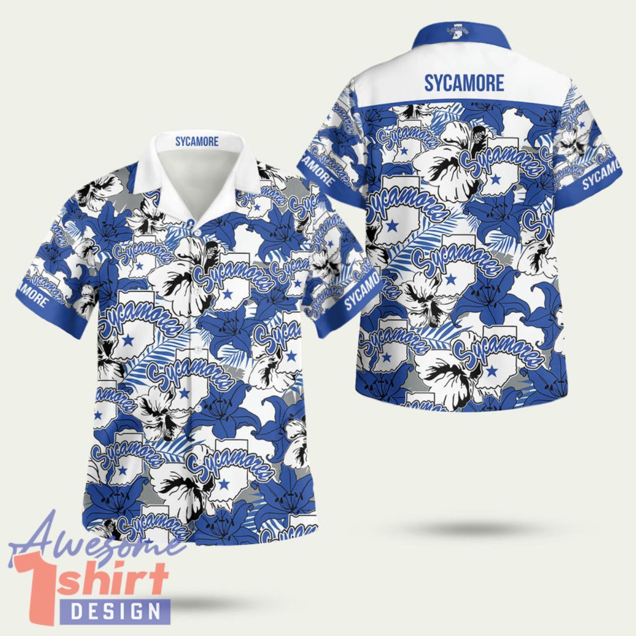 Indiana State Sycamores Basketball Sport Cool 3D Hawaiian Shirt Summer Style Gift