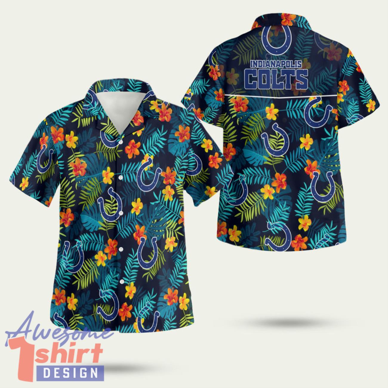 Indianapolis Colts Flower Floral 3D Hawaiian Shirt Summer Style Gift