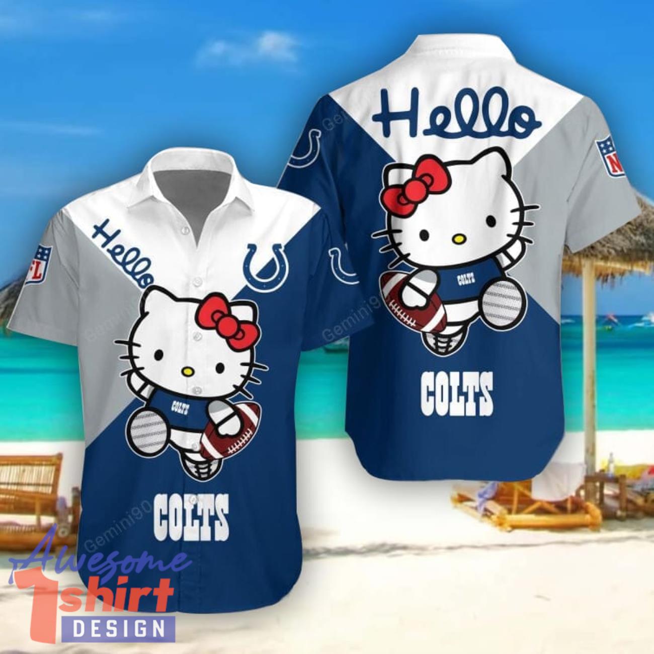 Indianapolis Colts Hello Kitty Hawaiian Shirt Cute Gift For Men And Women