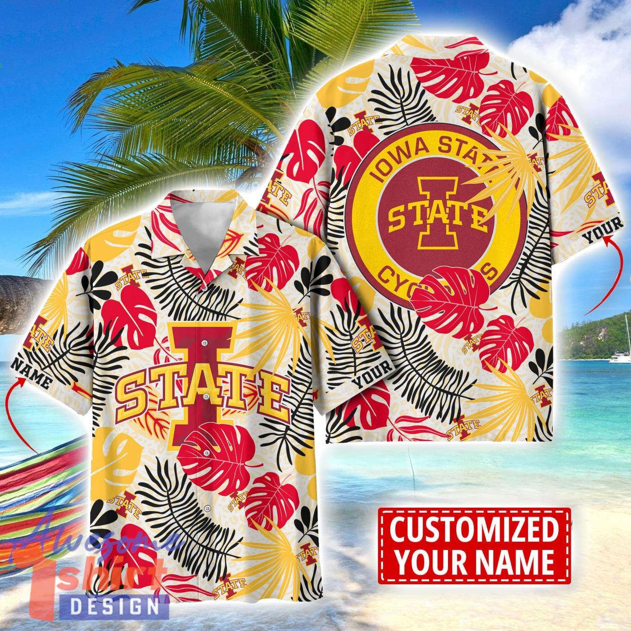 Iowa State Cyclones Aloha Hawaiian Shirt Custom Name Summer Gift Holiday Team Shirt