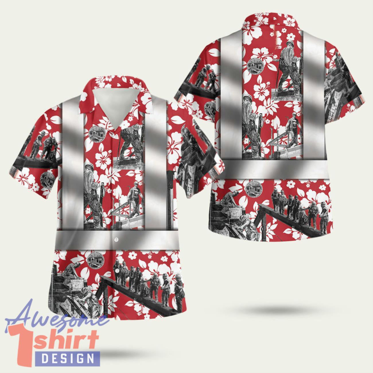 Ironworker Safety Printed Mens 3D Hawaiian Shirt Summer Style Gift