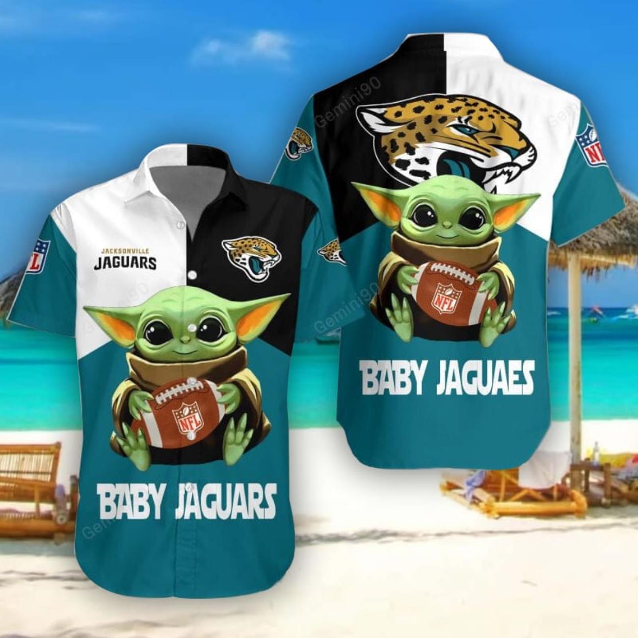 Jacksonville Jaguars Baby Yoda Hawaiian Shirt Cute Gift For Men And Women