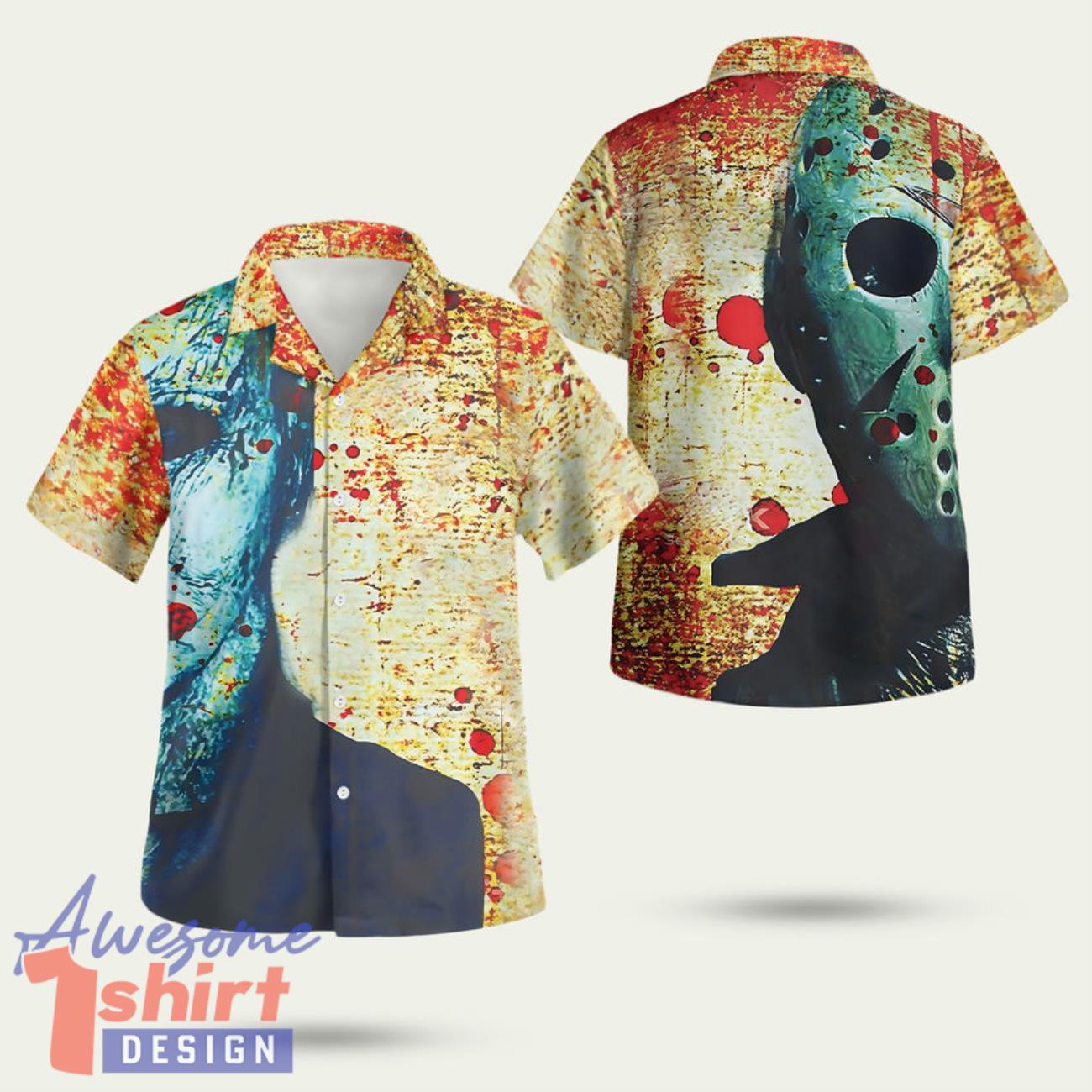 Jason Voorhees Michael Myers Half Face Halloween 3D Hawaiian Shirt Summer Style Gift